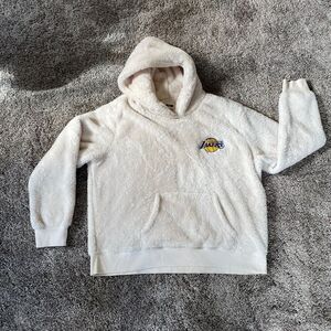Tailgate Los Angeles Lakers Sherpa Hoodie, XL, White, Plush Fleece, Unisex Style